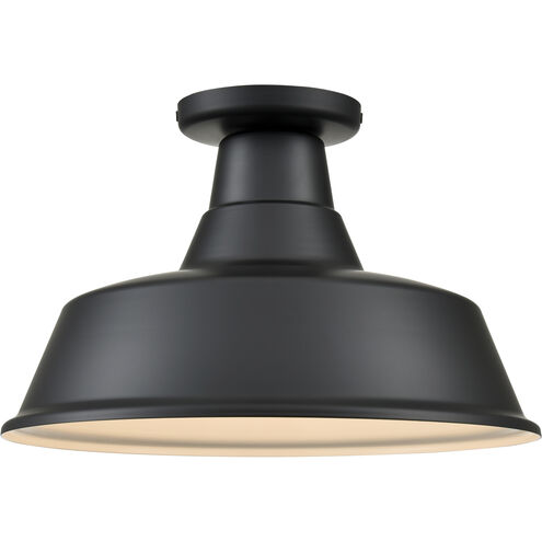 R Series 1 Light 14 inch Satin Black Indoor Semi-Flush Ceiling Light